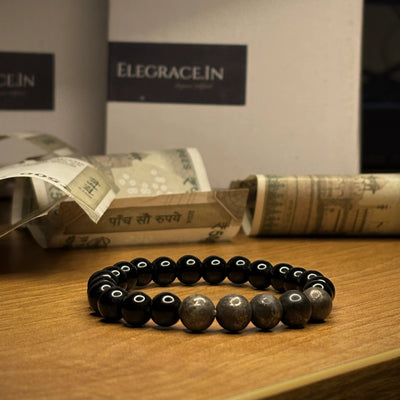 Cosmic Guardian Bracelet (Pyrite+Obsidian)