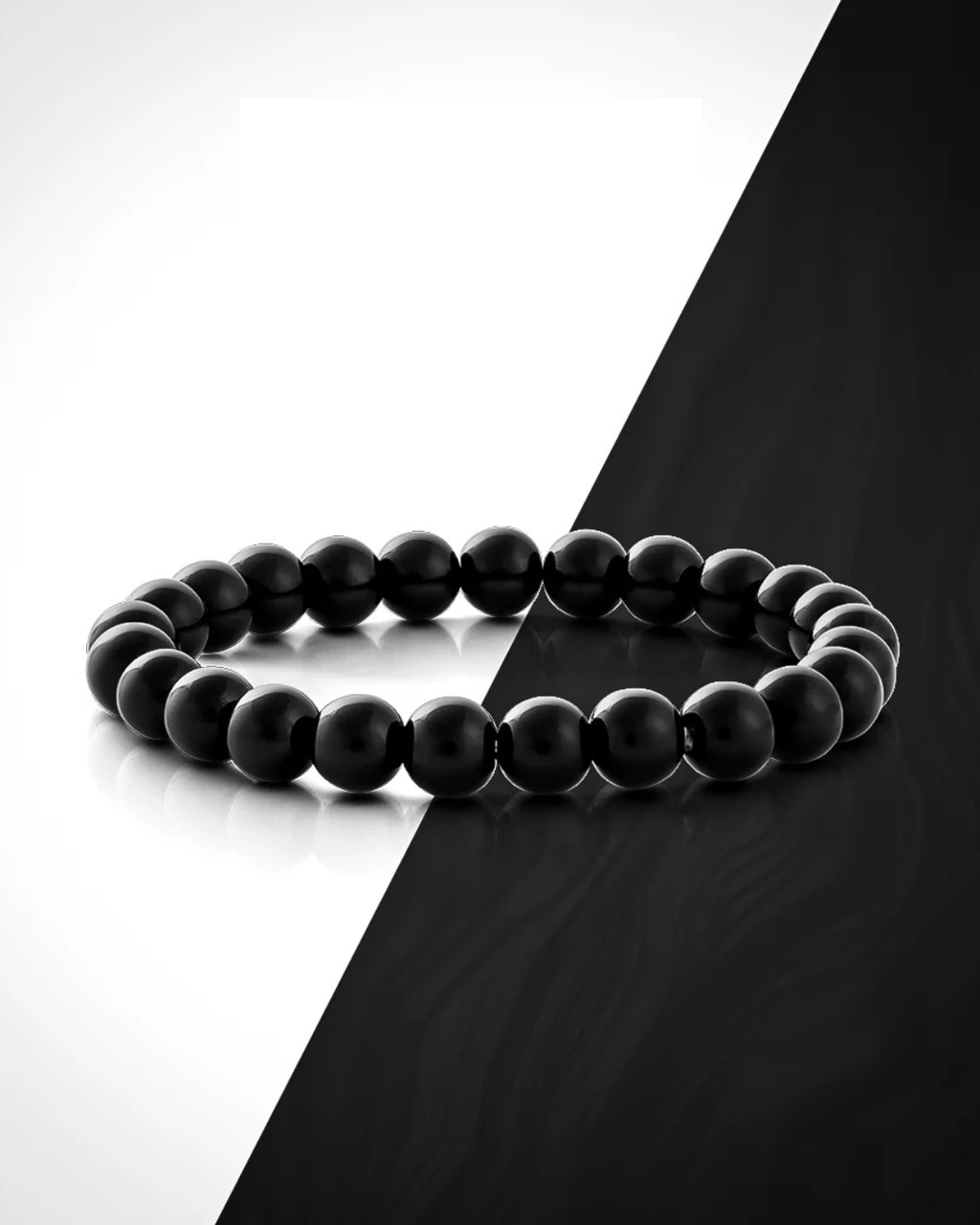 Healing black obsidian bracelet for grounding and balance