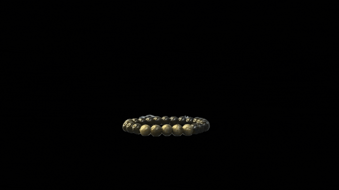 Pyrite and obsidian beaded bracelet for strength and prosperity