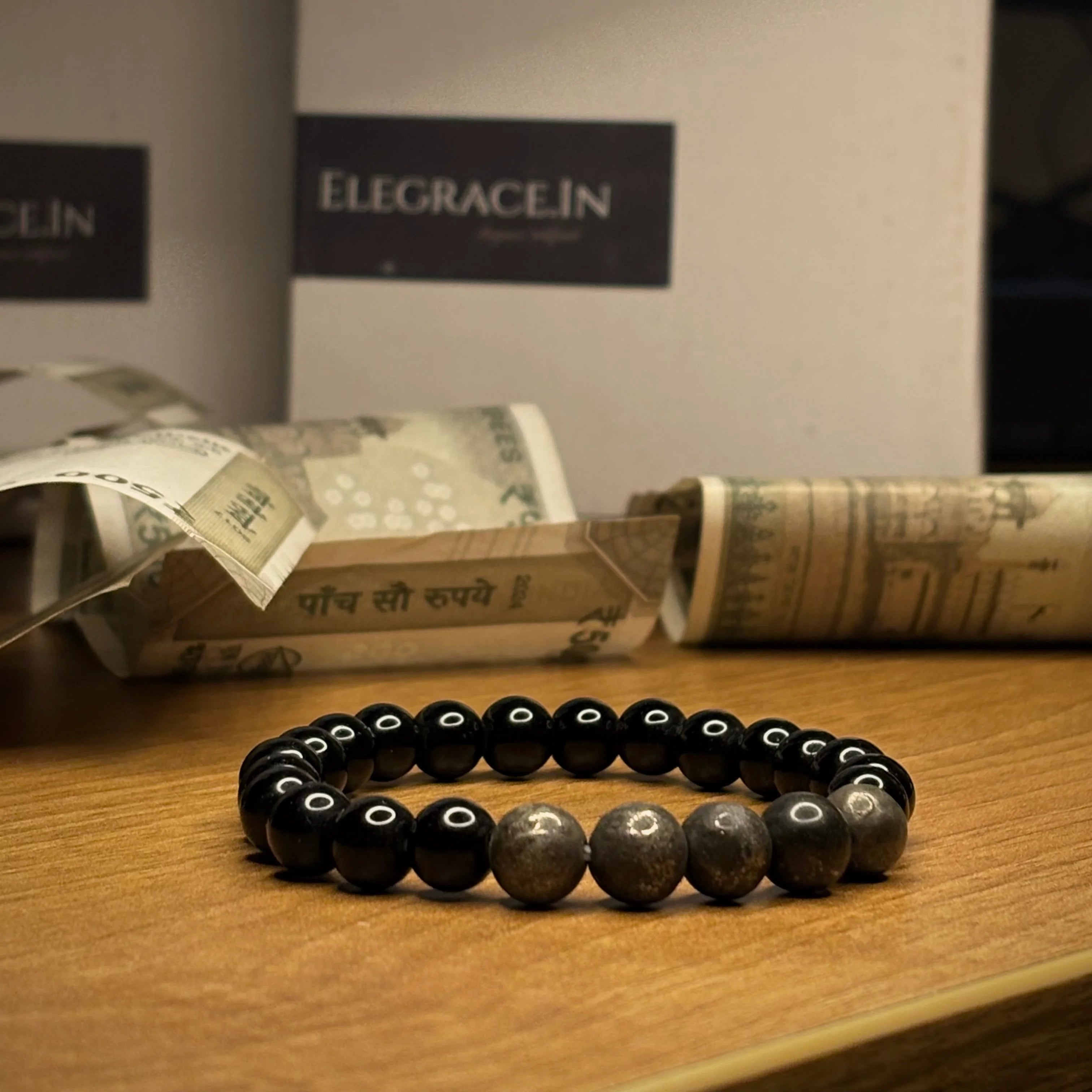 Cosmic Guardian Bracelet (Pyrite+Obsidian)