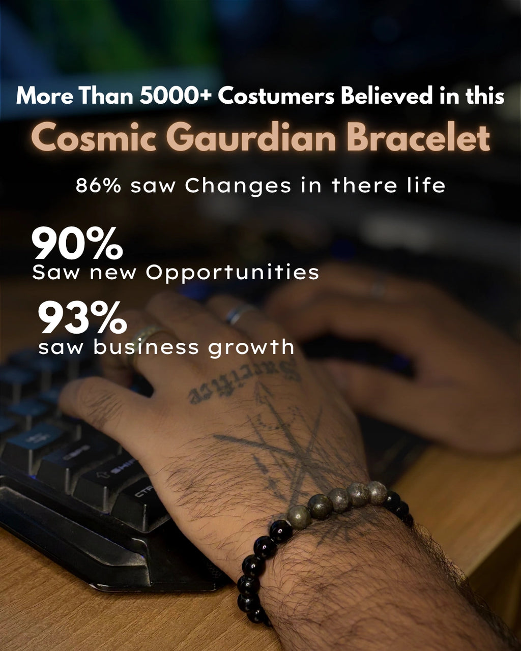 Cosmic Guardian Bracelet (Pyrite+Obsidian)