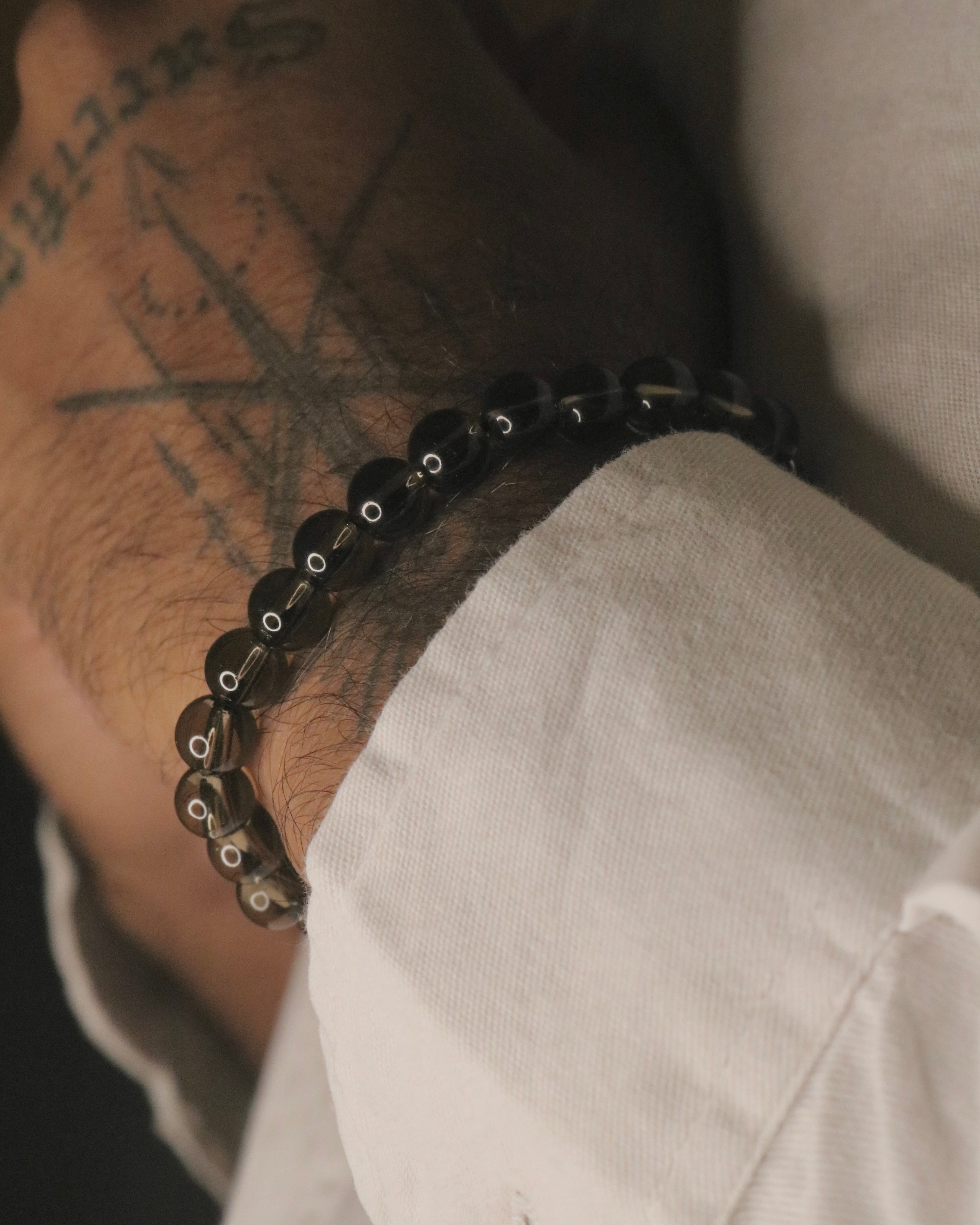 Minimalist smoky quartz bracelet with natural healing properties