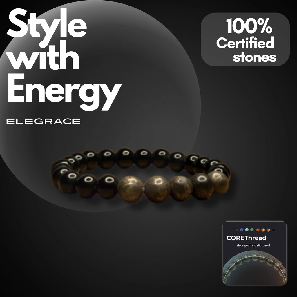 Cosmic Guardian Bracelet (Pyrite+Obsidian)