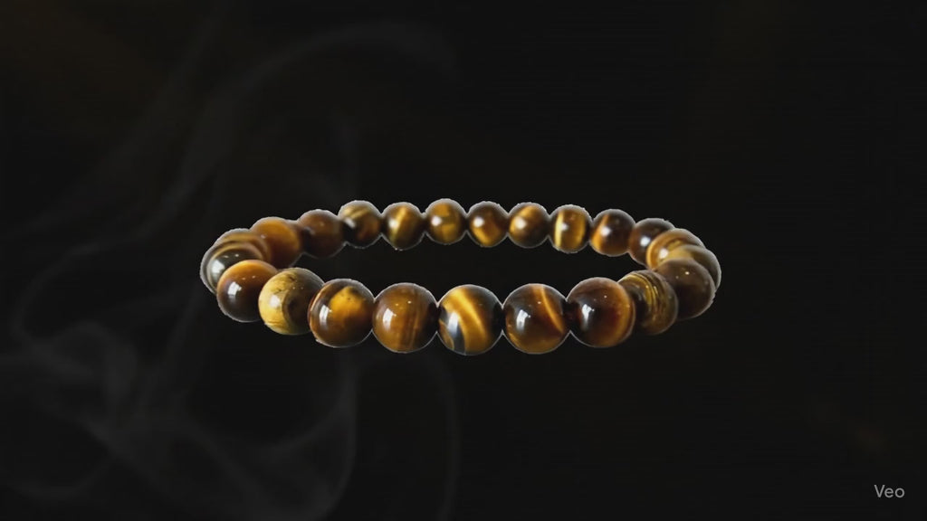 Tiger Eye bracelet with natural polished gemstone beads